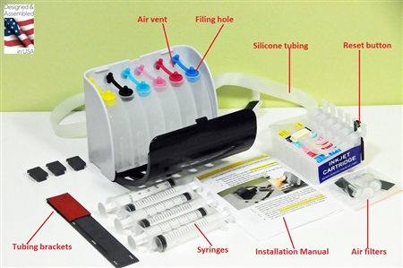 Continuous Ink Supply System For Epson Stylus Photo R260 R380 RX580 RX595 RX680 printer