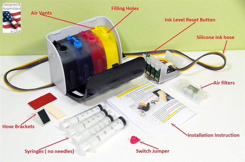 XPro V Series Sublimation Continuous Ink System for EPSON Workforce 3640  3620 7110 7610 7620 WF-7710 WF7720 WF7210 CISS