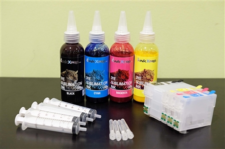 INKXPRO sublimation Ink Refill Kit for Epson Workforce WF-3640 WF-3620 WF-7110 WF7620 WF7610 Printer 252 Cartridges